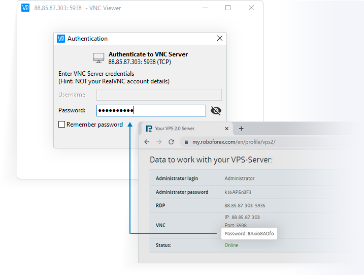 Enter your VNC password