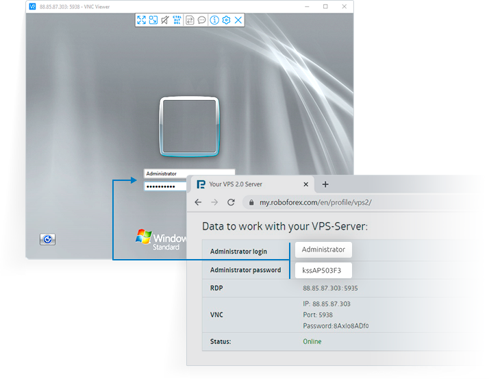 Enter Administrator login and password