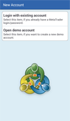 Android Trader: New Account